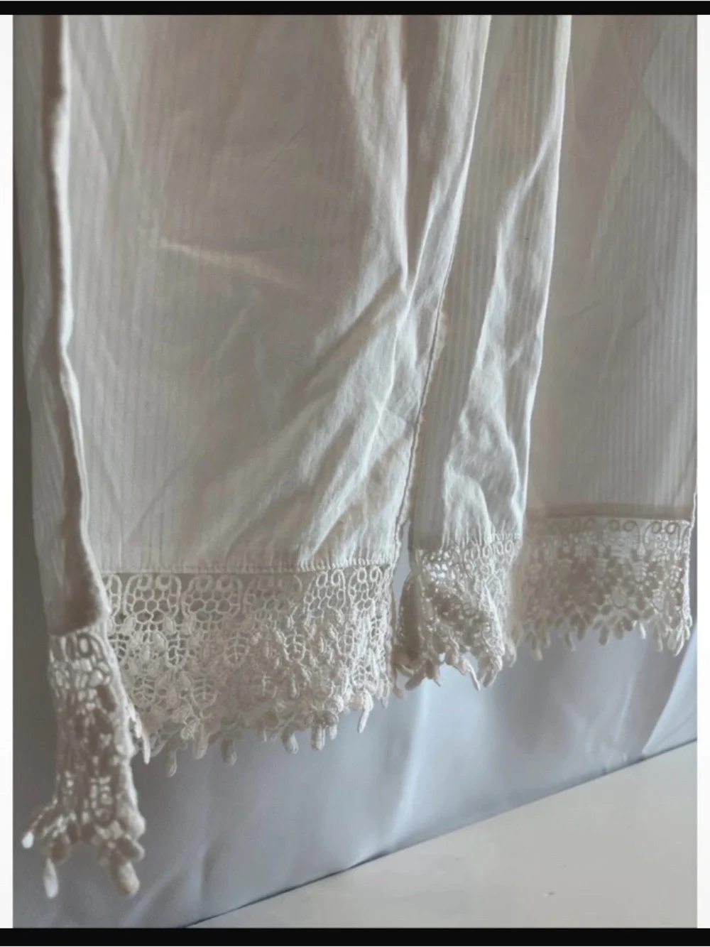 Gilligan O’Malley White Crochet Hem Drawstring 100% Cotton Pants XS - Picture 4 of 10